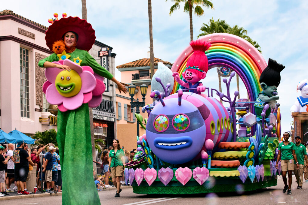 Trolls Parade at Universal Studios Florida during your Orlando vacation