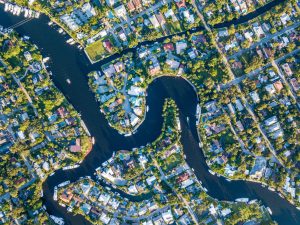 Fort Lauderdale drone shot overview waternetwerk 
