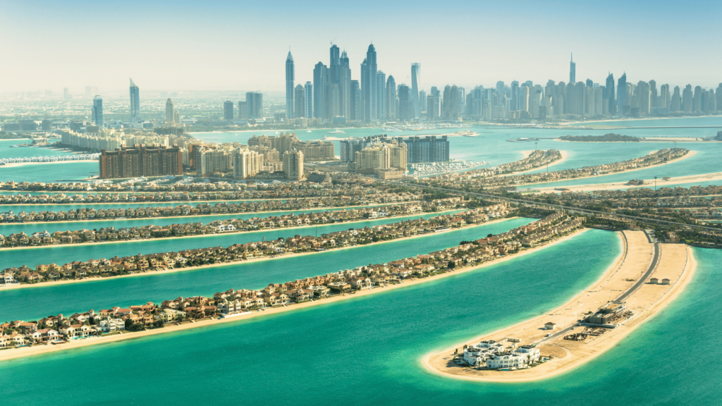 Dubai skyline overlooking Palm Jumeirah
