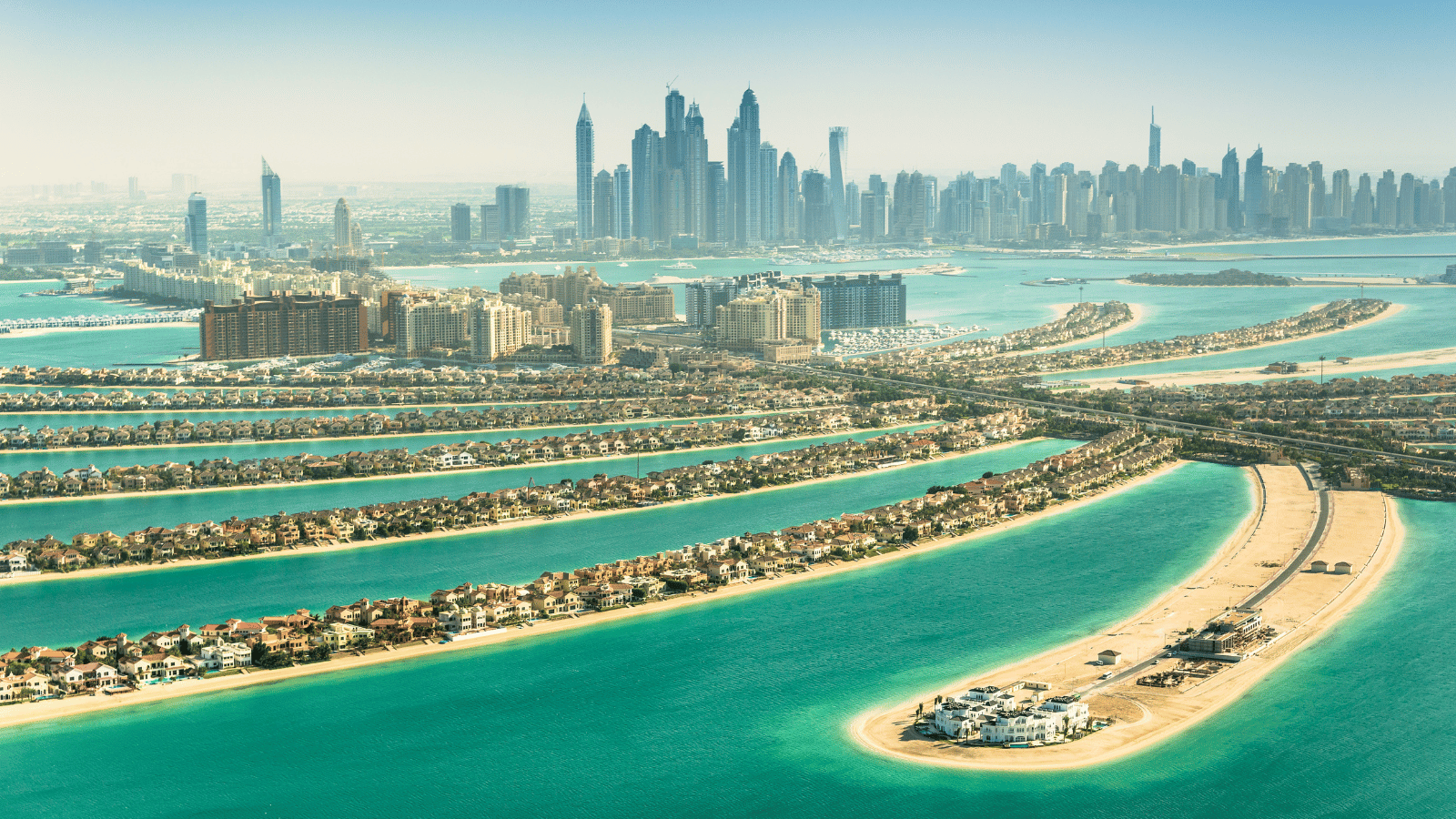 Dubai skyline overlooking Palm Jumeirah