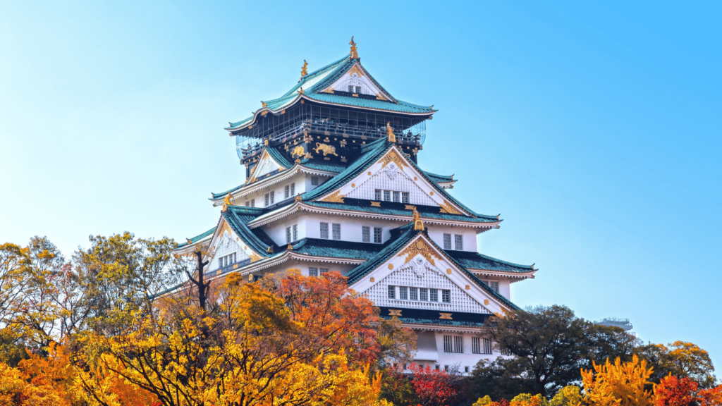 Osaka Castle, during a tour of Japan