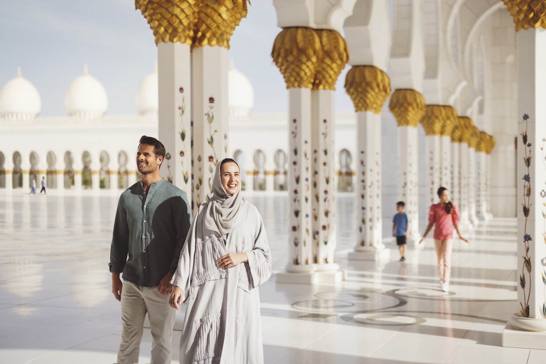 Abu Dhabi Sheikh Zayed Grand Mosque Family inside