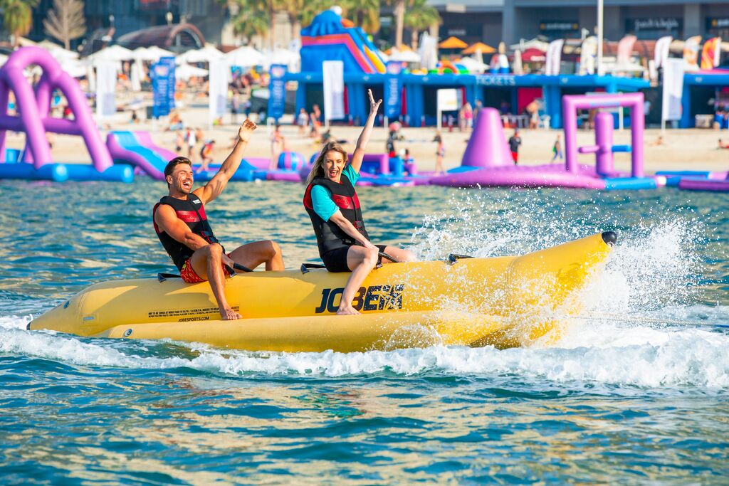Dubai United Arab Emirates JBR Beach banana boat