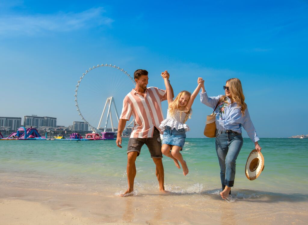 Dubai United Arab Emirates JBR Beach family sea