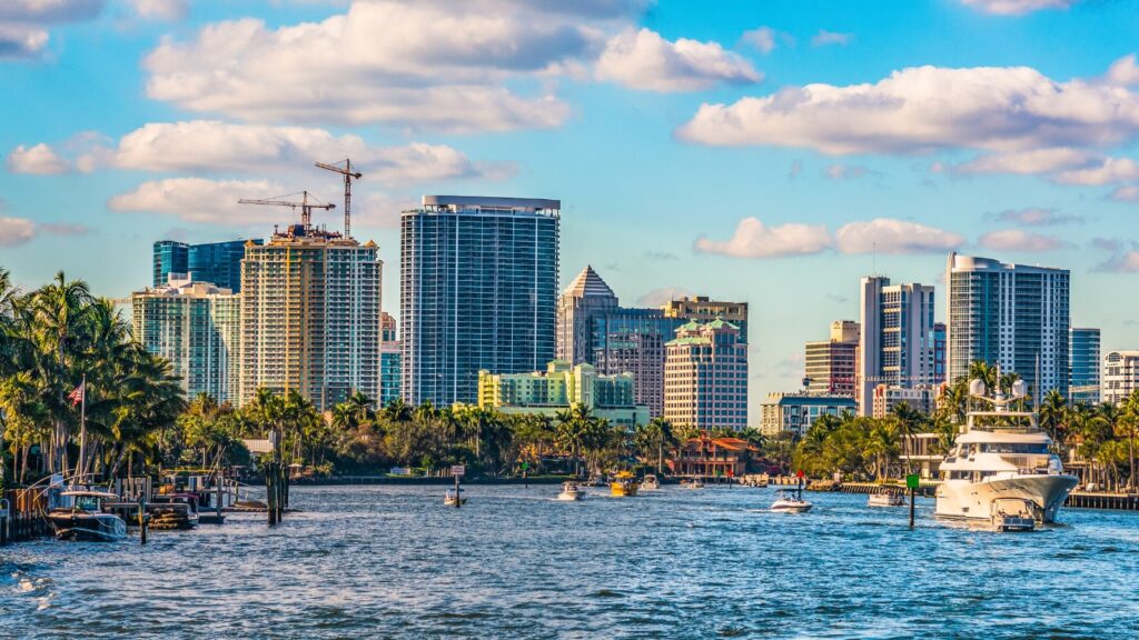 Fort Lauderdale coastline prior to a cruise through the Caribbean