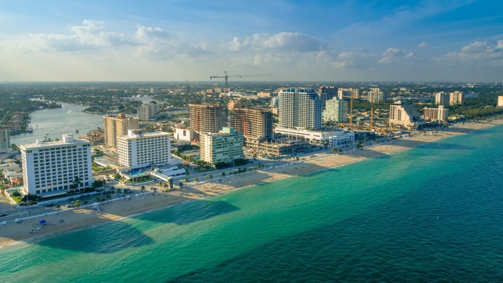 Fort Lauderdale coast drone