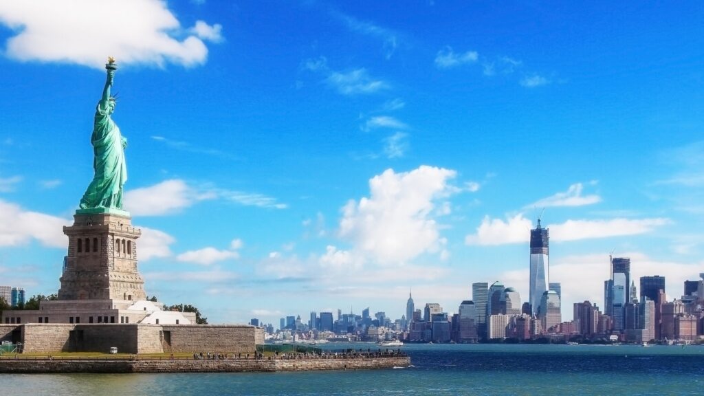 Statue of Liberty New York on Liberty Island during New York city break
