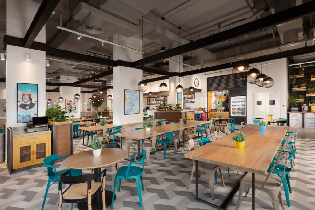 Dubai United Arab Emirates Rove City Walk Seating area