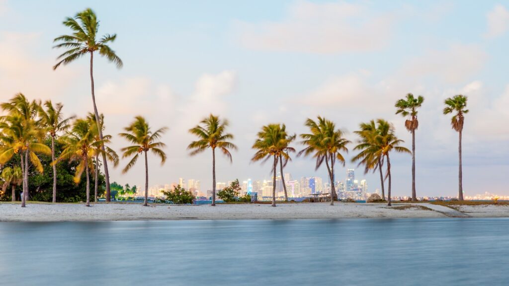 Tropical beach near Miami Florida - family vacation or road trip with kids in Florida