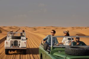 Dubai Desert United Arab Emirates People in jeep