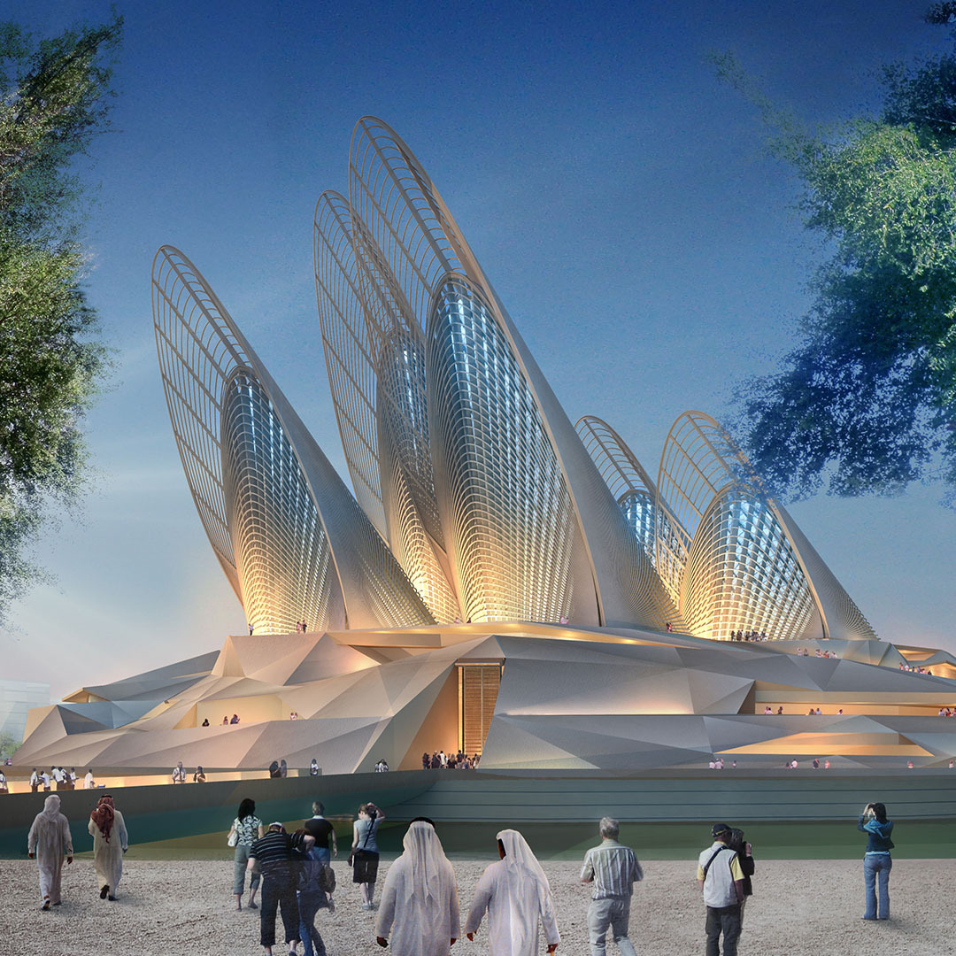 Abu Dhabi United Arab Emirates Zayed National Museum Rendering Bridge