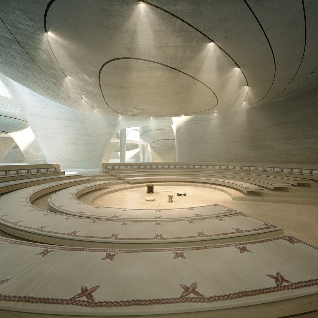 Abu Dhabi United Arab Emirates Zayed National Museum Rendering Interior