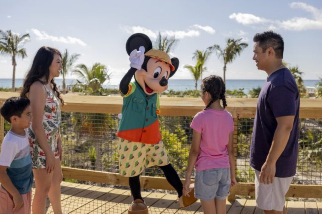 Mickey mouse character meeting on Lookout Cay