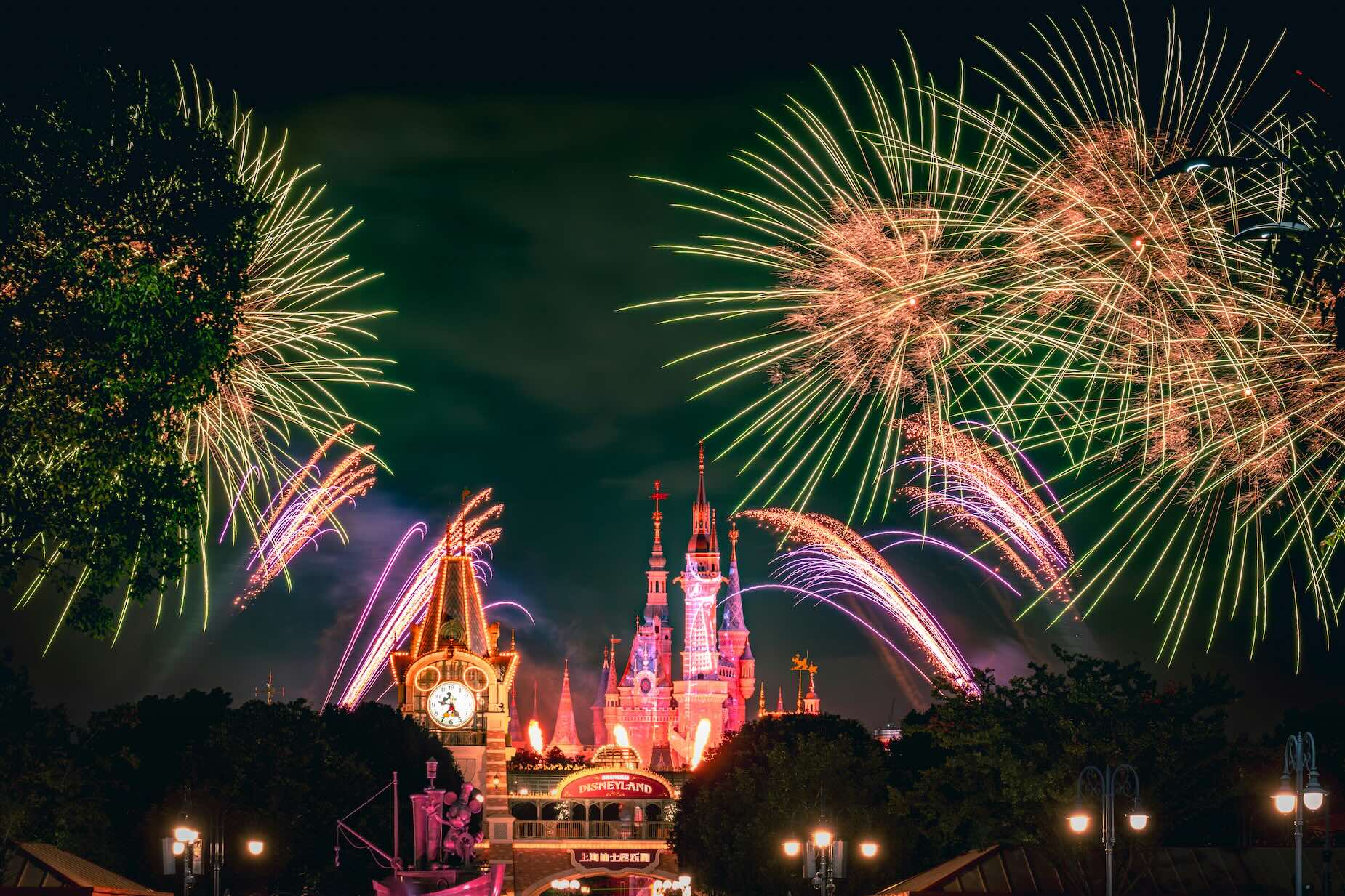 Disneyland Shanghai Azië China - Kasteel fireworks