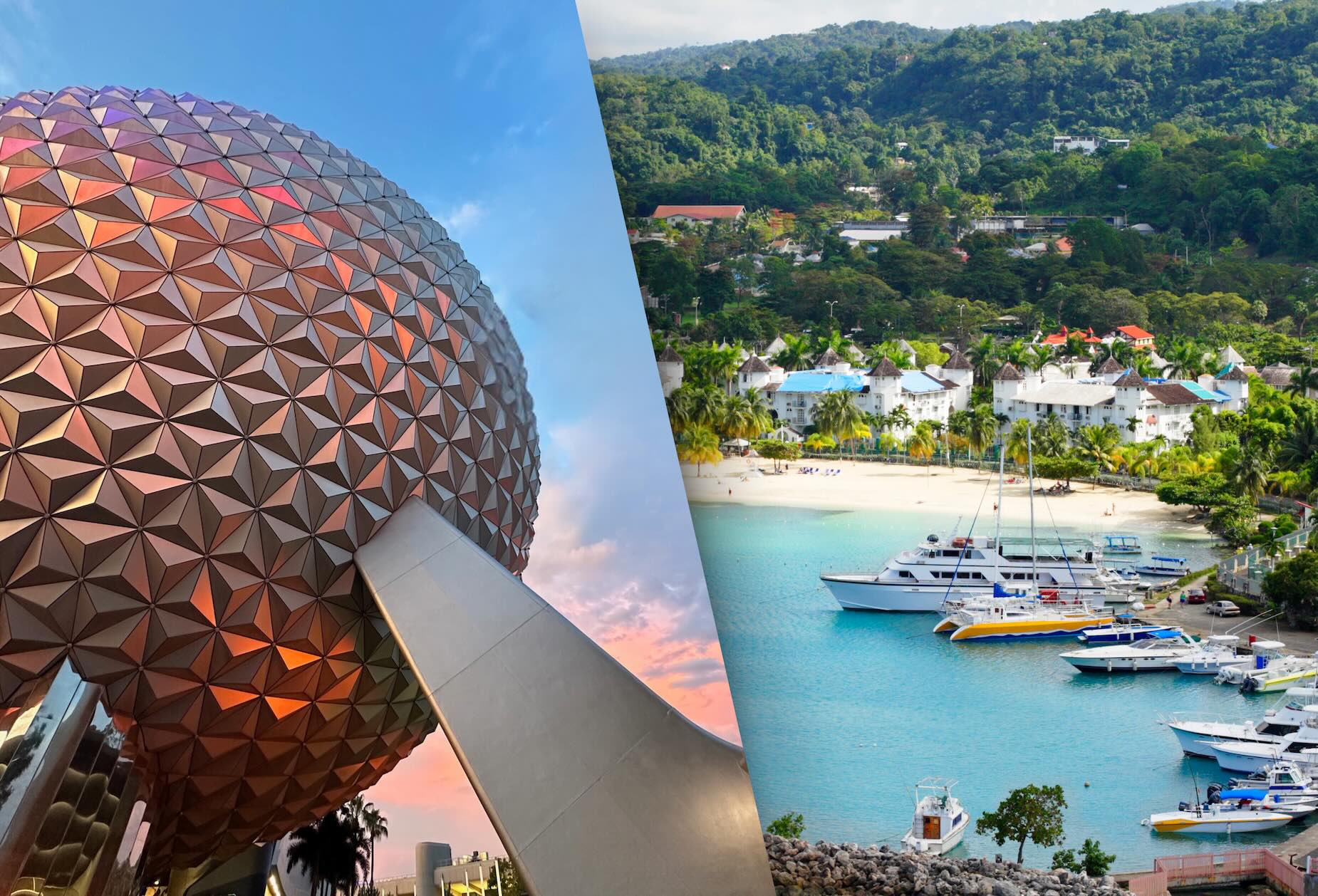 Walt Disney World Orlando and Disney Cruise Line Treasure Jamaica Western Caribbean