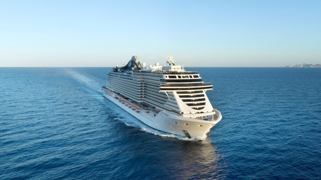 Seashore ship from MSC cruises for a wonderful cruise vacation