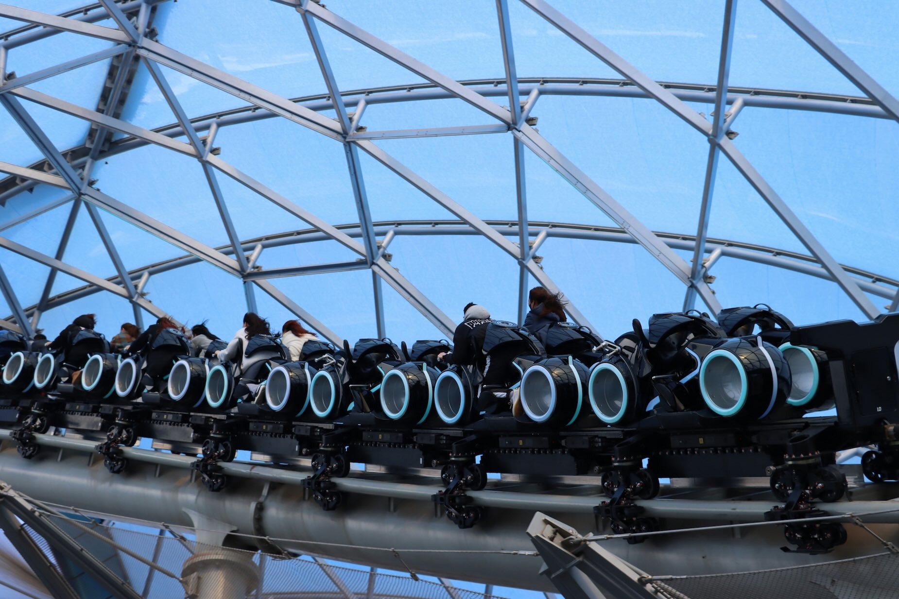 Tron, spectacular roller coaster at Disneyland Shanghai, Asia China