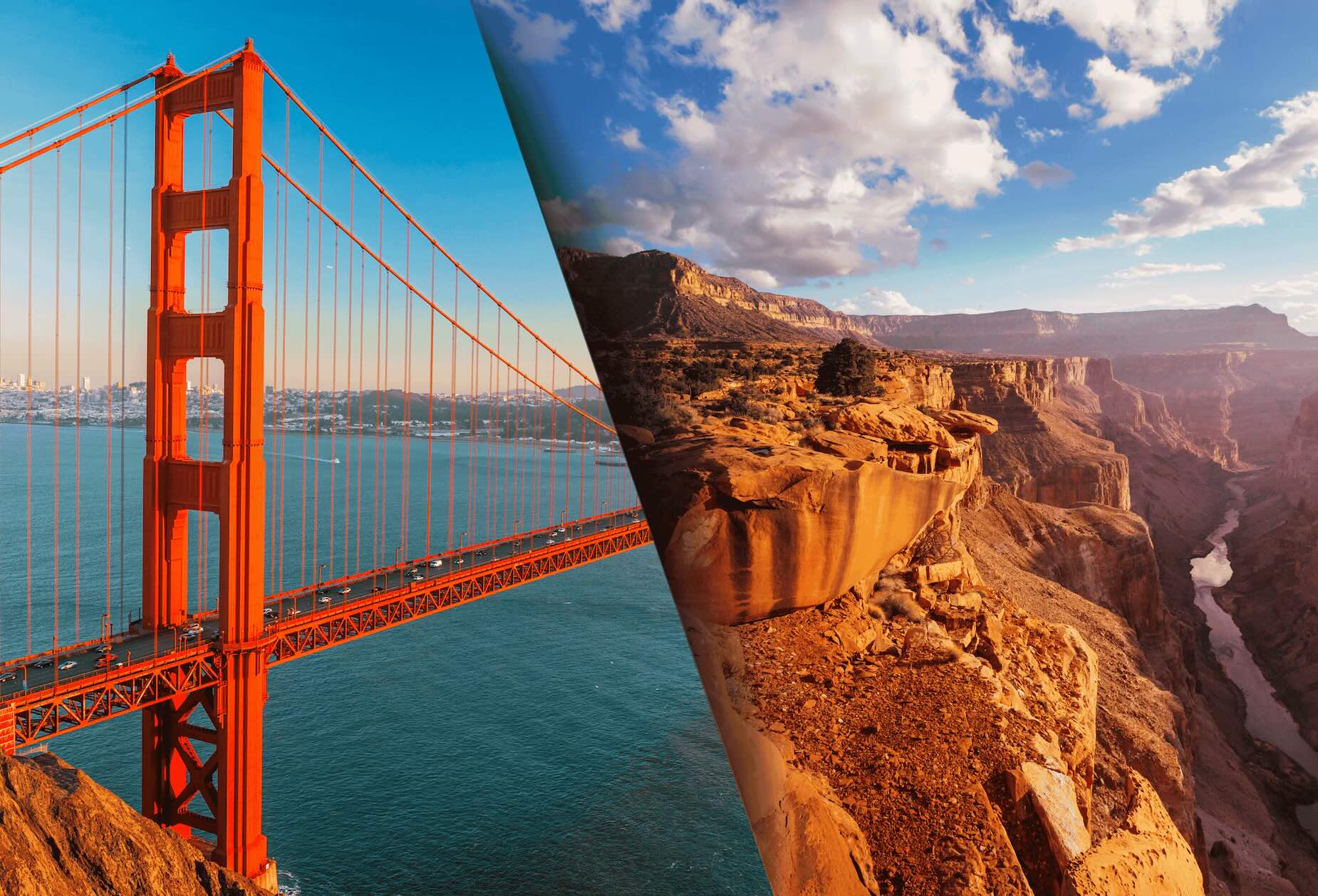 Golden Gate Bridge Grand Canyon Rondreis westkust banner