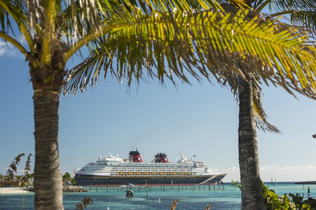 Disney Cruise Line docked Castaway Cay in the Bahamas