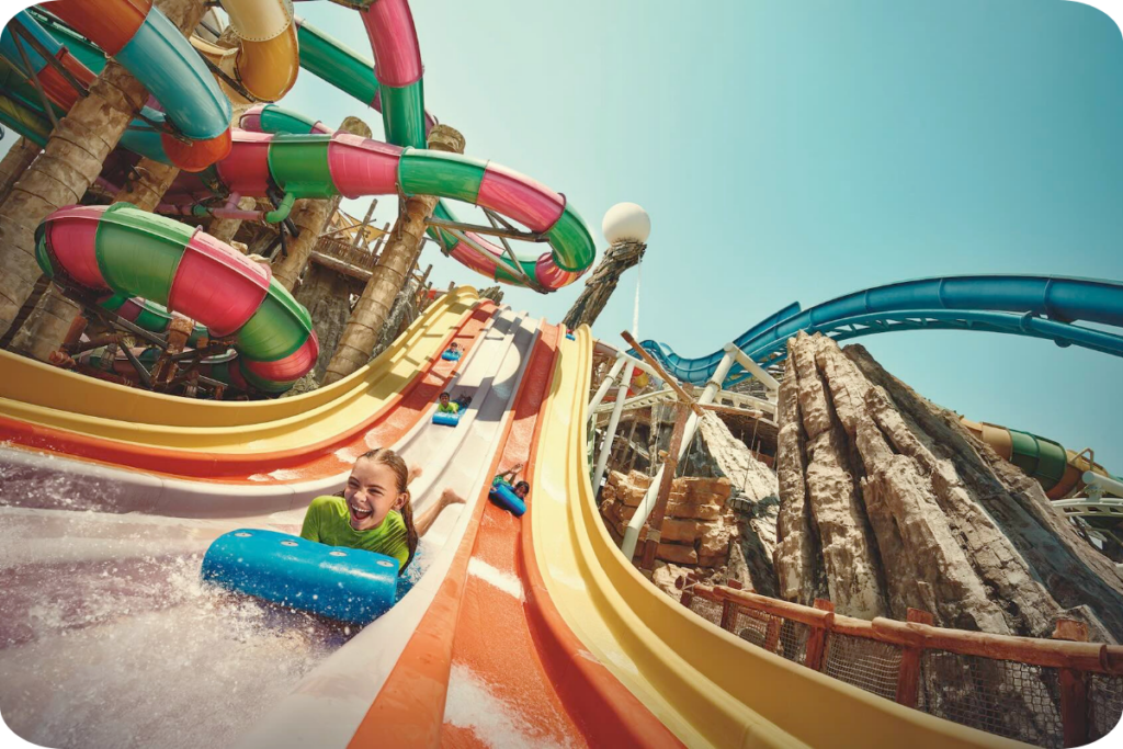 Yas Waterworld Slides Abu Dhabi pretparken van Dubai