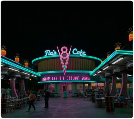 Flo's 8 cafe Cars Land - Disneyland Anaheim Resort, Disney California Adventure