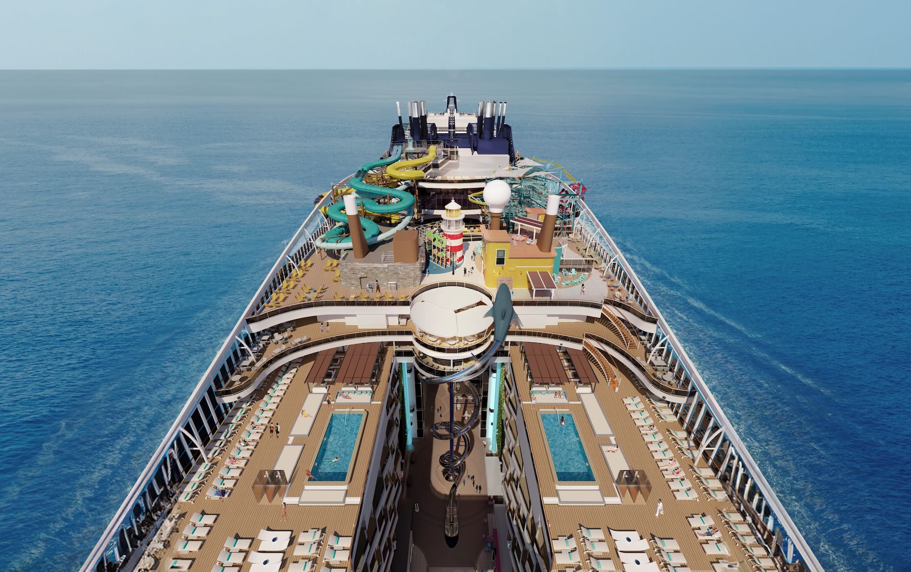 MSC World America Cruise, deck photographed from above