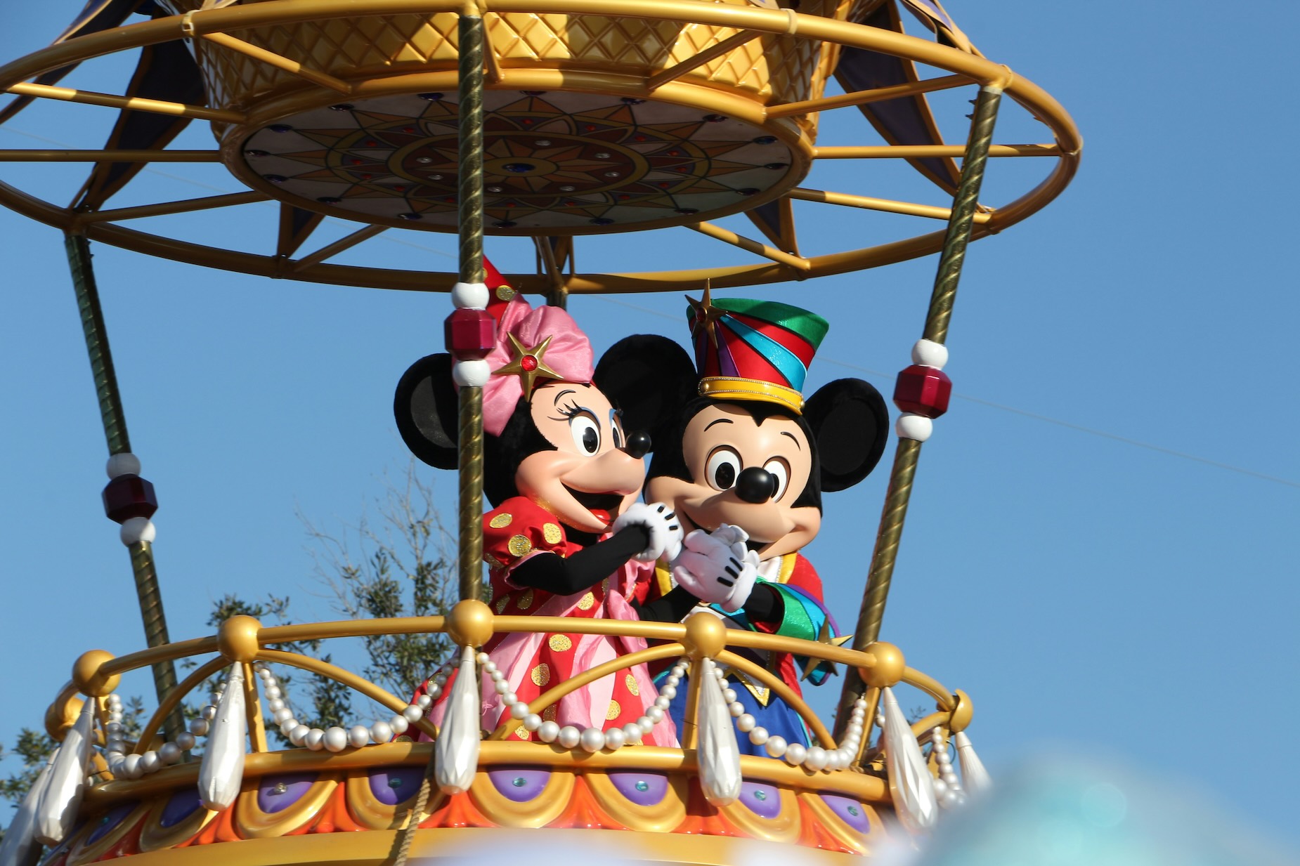 Mickey and Minnie during the parade at Magic Kingdom