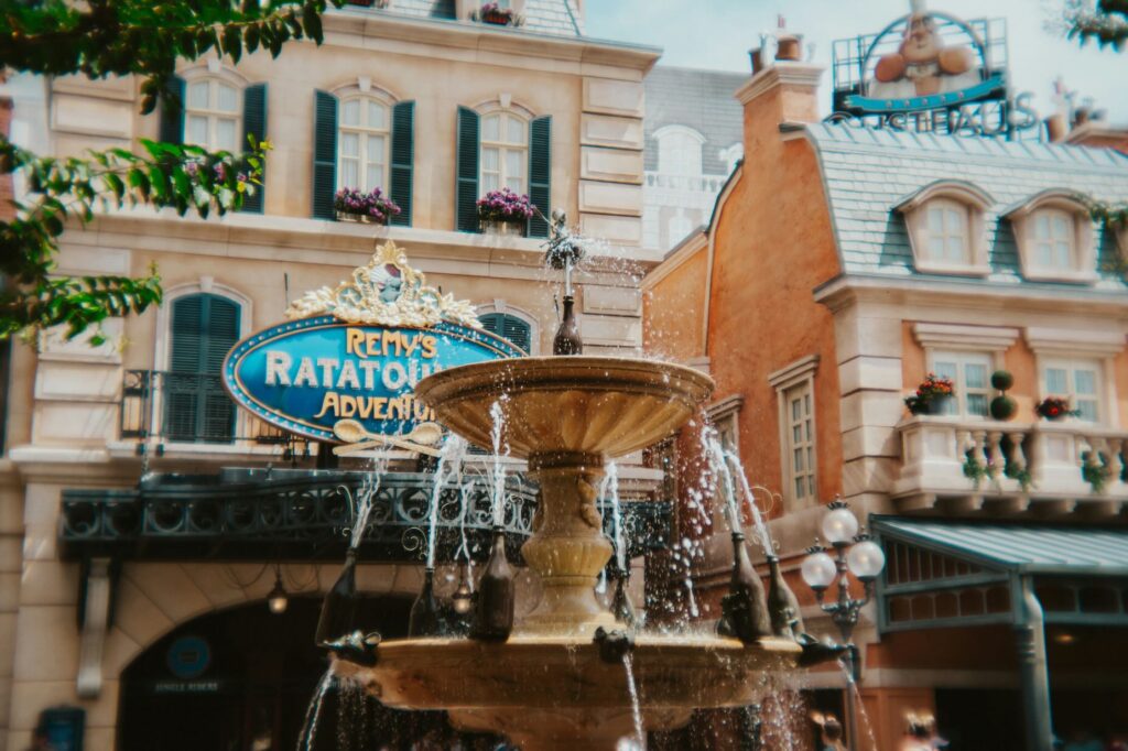 Vacation Disney, 15 days | Remy's Ratatouille Adventure with fountain - Walt Disney World, EPCOT package tour Florida