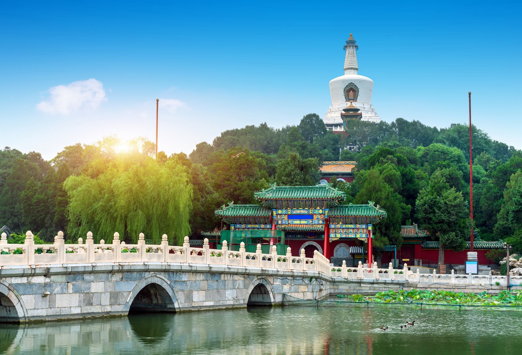 Beihai Park in Beijing, China during a trip through Asia