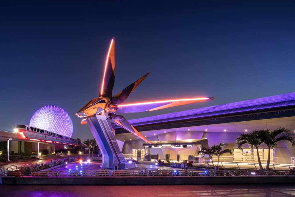 Guardians of the Galaxy, Cosmic Rewind Attraction at Epcot during a Disney trip