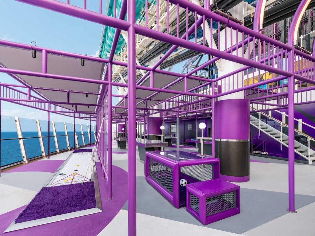 Norwegian Aqua The Stadium sports and games area on the cruise ship