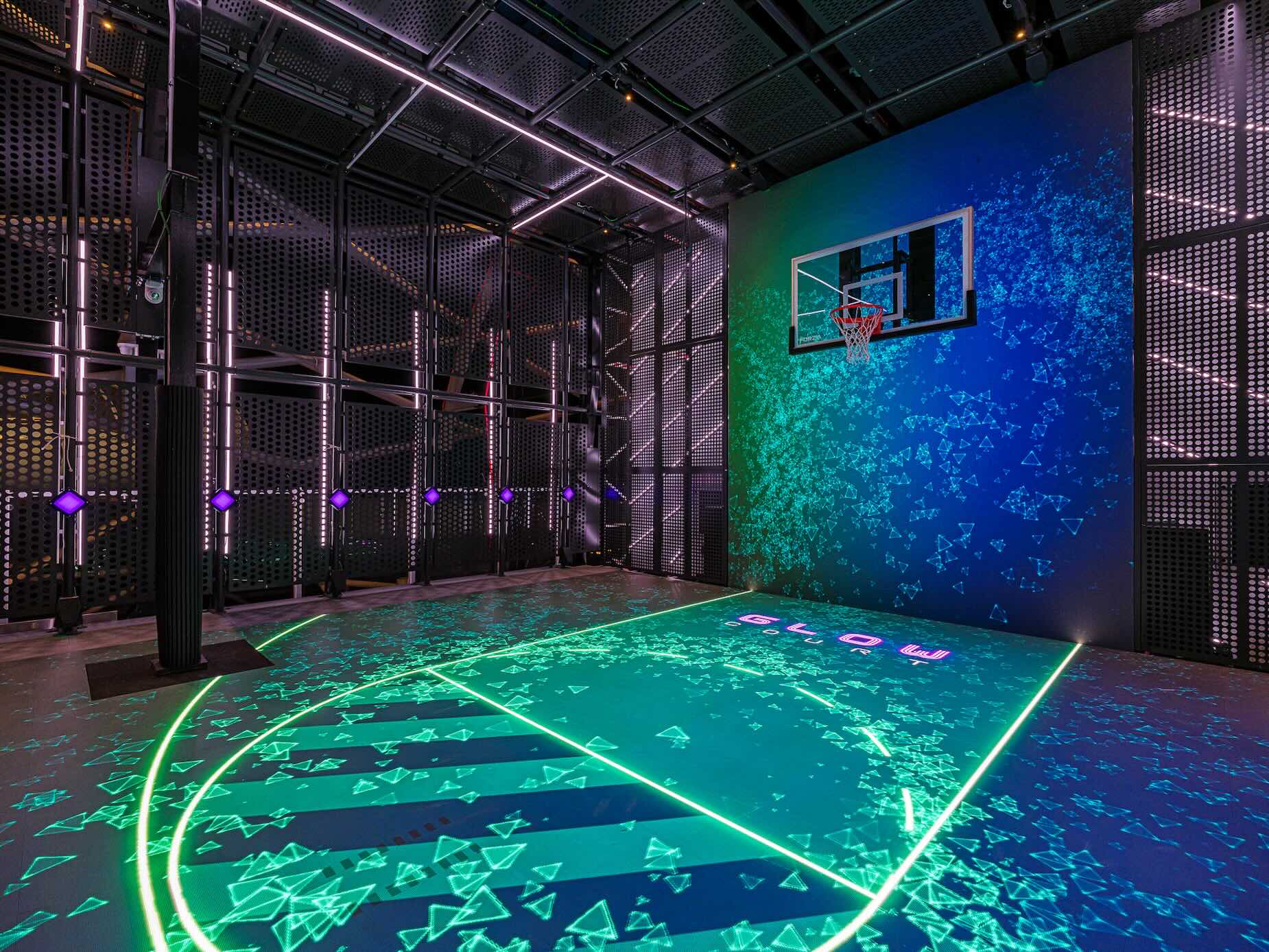 GlowCourt aboard Norwegian Aqua during a cruise with flight