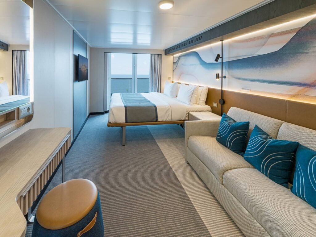 Balcony cabin during a cruise trip with the Norwegian Aqua