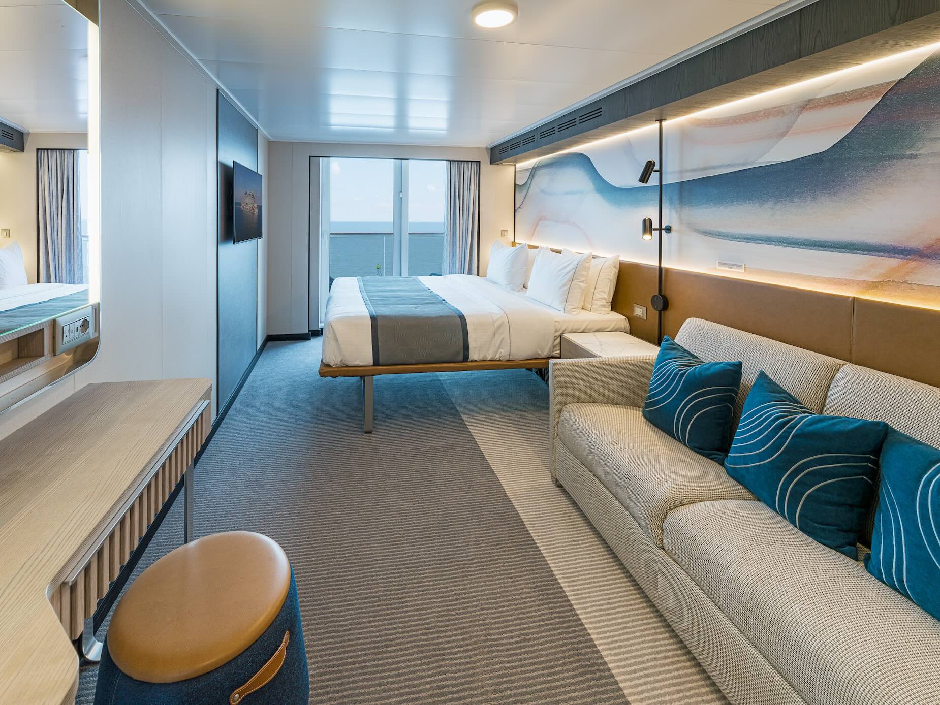 Balcony cabin during a cruise trip with the Norwegian Aqua