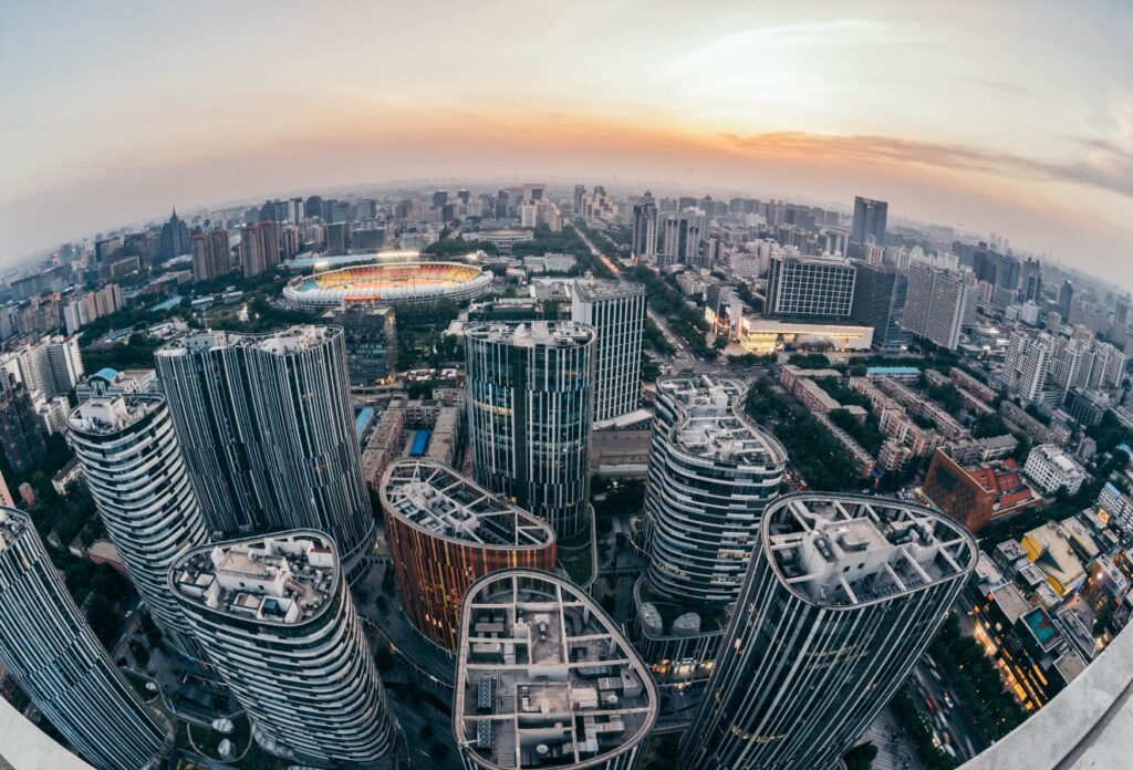 Sanlitun wijk in Beijing, een van de moderne wijken in China