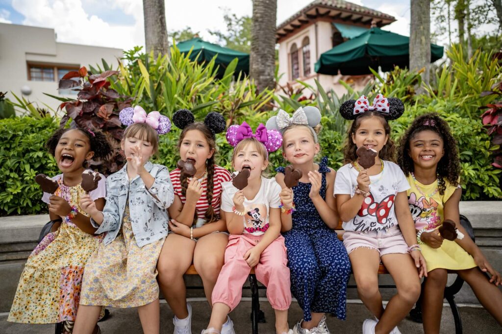 Kids having ice cream at one of the Disney Orlando parks