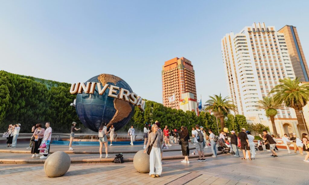 Entrance to Universal Studios Japan during a vacation to the theme parks