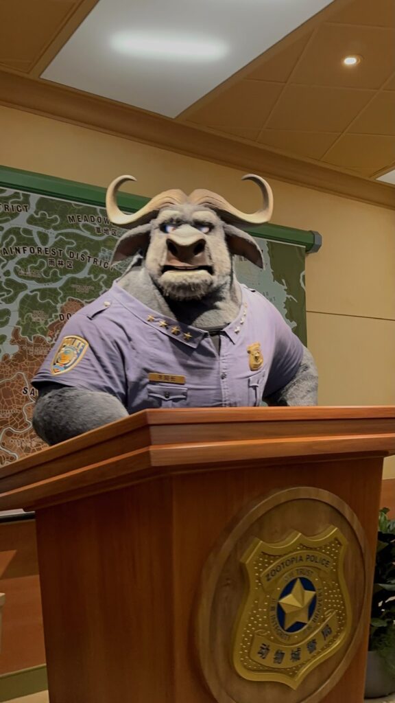 Zootopia attractie police, uniek gebied aan Disney in Shanghai