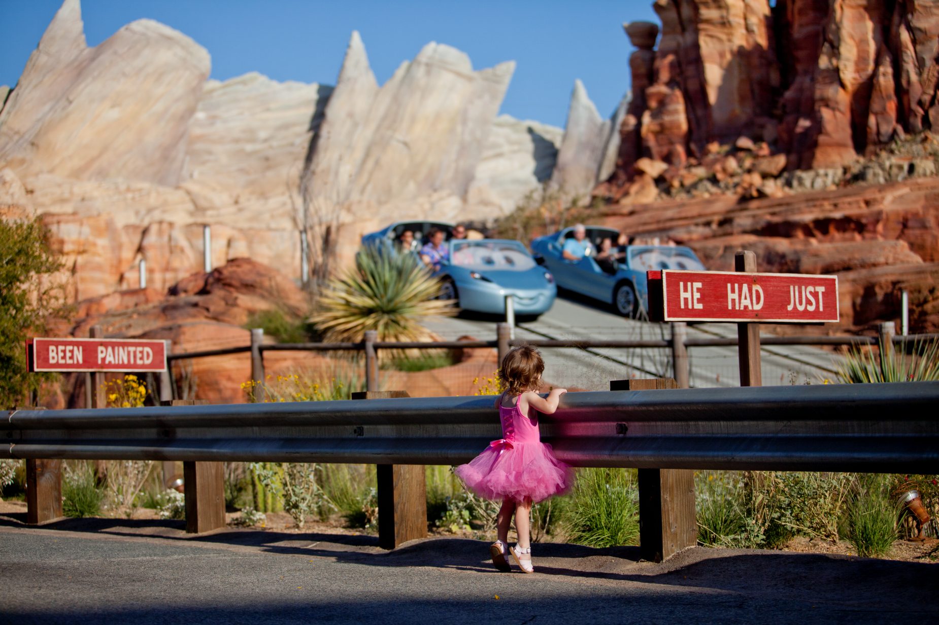 Disneyland Anaheim Cars attraction during a West Coast theme park trip