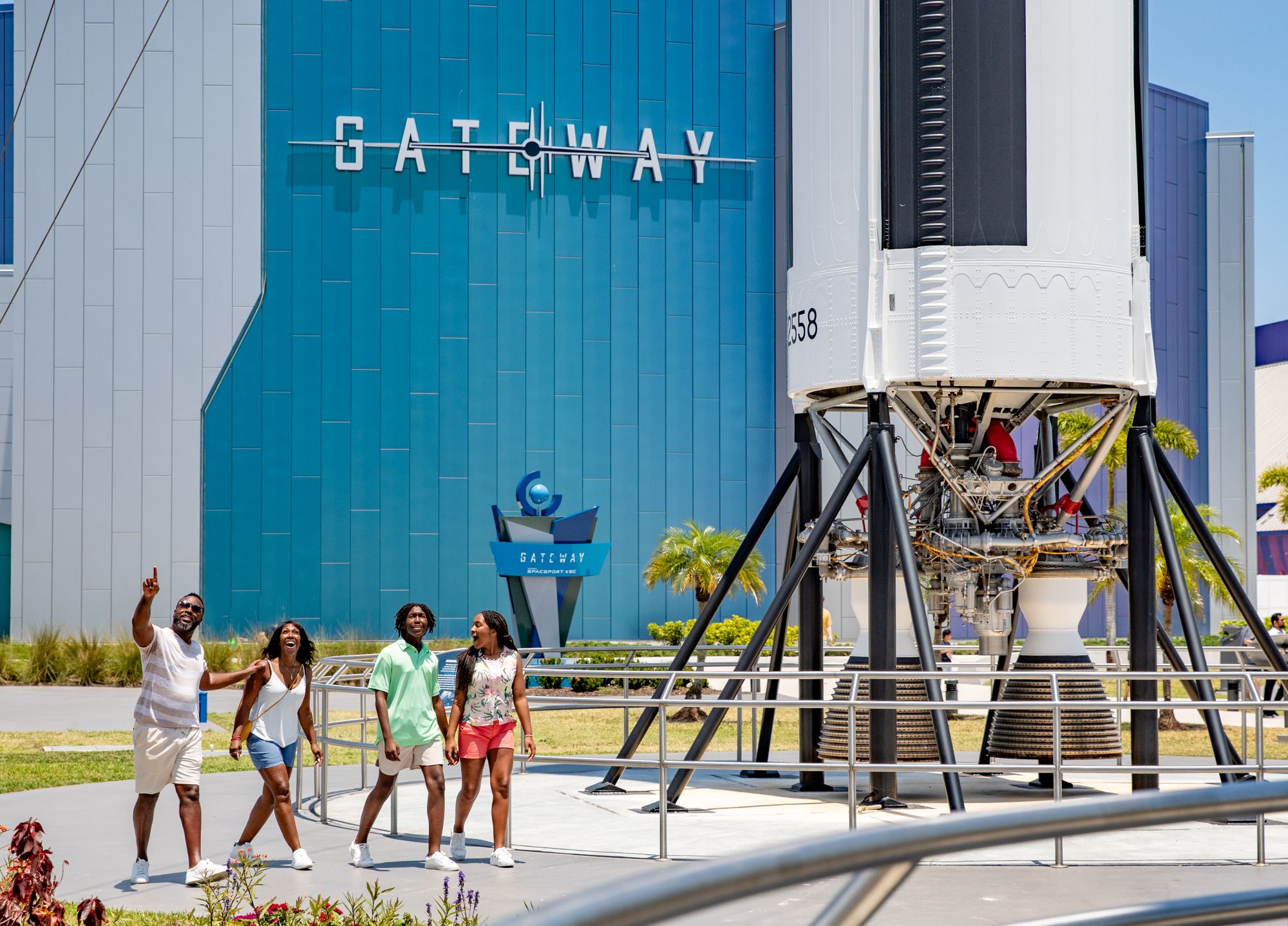 Family at Rocket Garden Kennedy Space Center