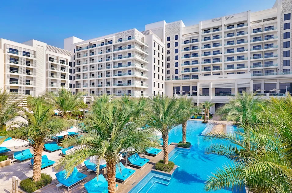 Hilton Abu Dhabi exterior during an amusement park vacation to Abu Dhabi