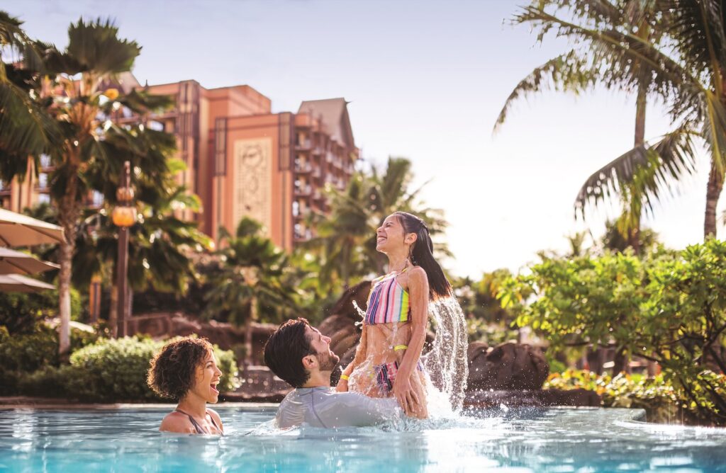 Family surrounded by the magic of Disney in Hawaii