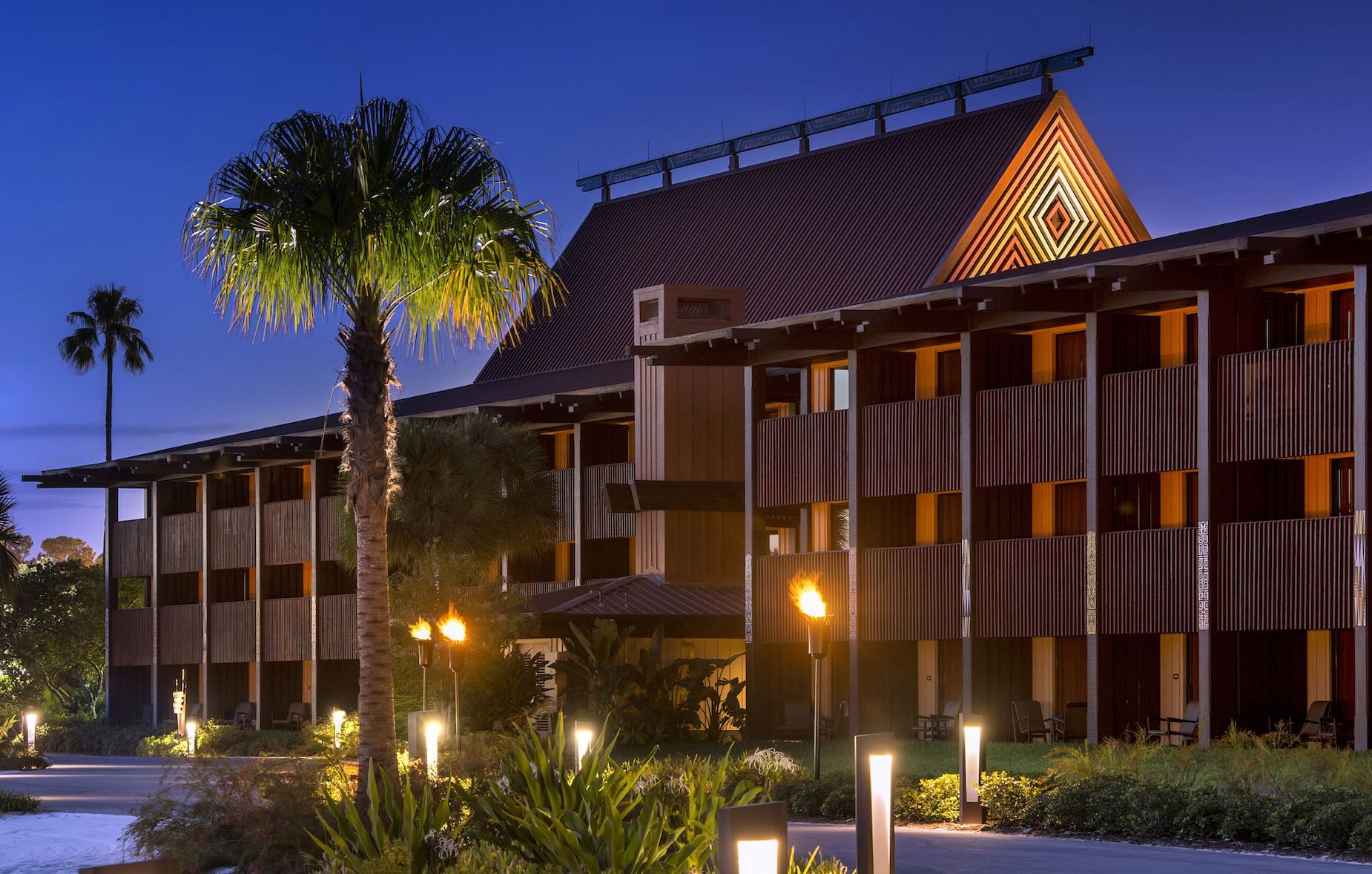 Exterior of Disney's Polynesian, a luxury hotel in Orlando