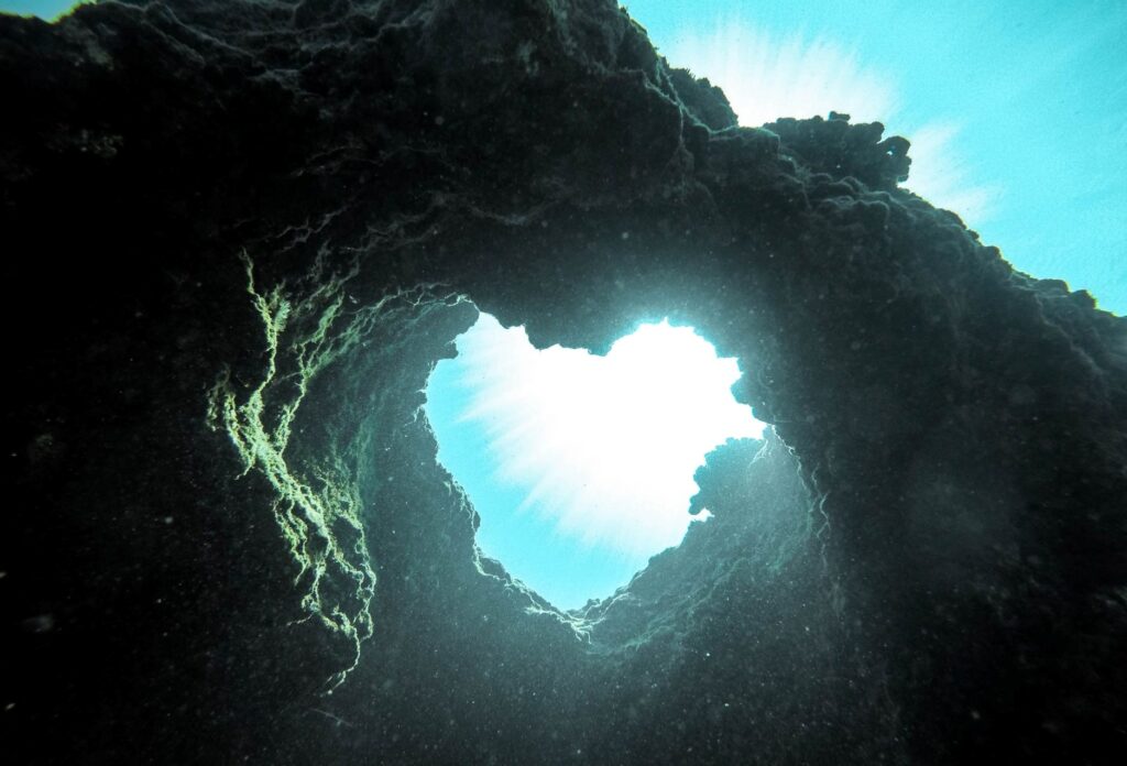 Underwater rock formation near Hawaii