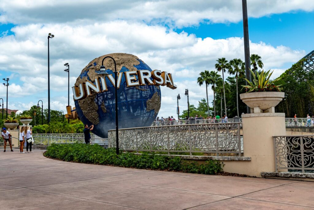 The entrance to Universal Orlando Resort in Florida with a vacation to the United States