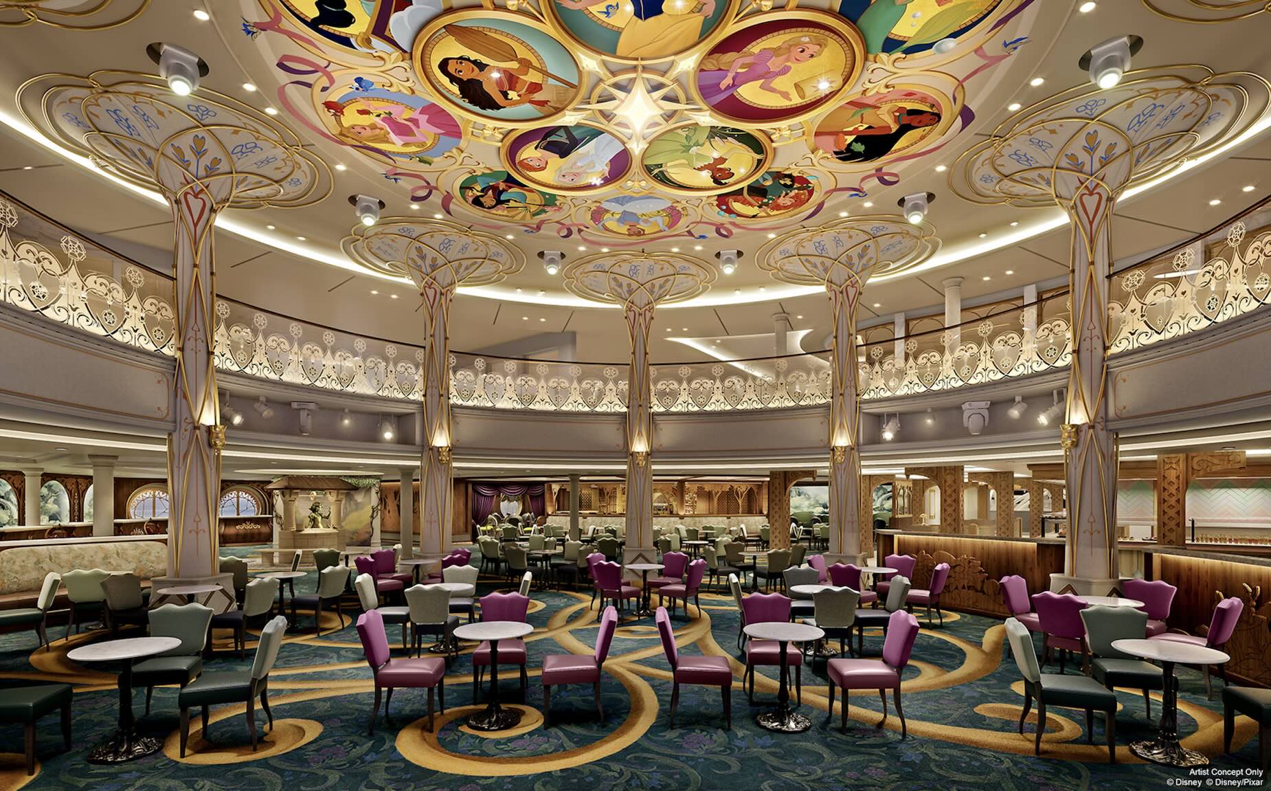 Town Square in Disney Cruise Line's newest cruise ship