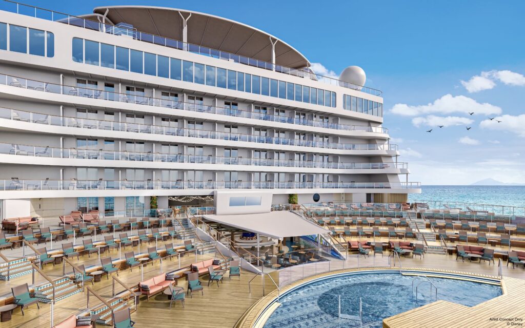 Disney Adventure pool during a cruise to Asia