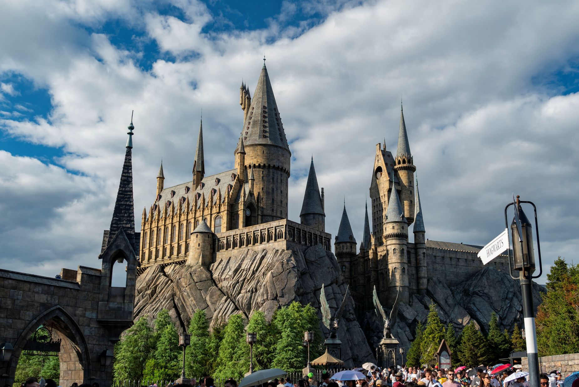 Harry Potter gebied in Universal Studios Japan, tijdens een pretparkvakantie naar Japan