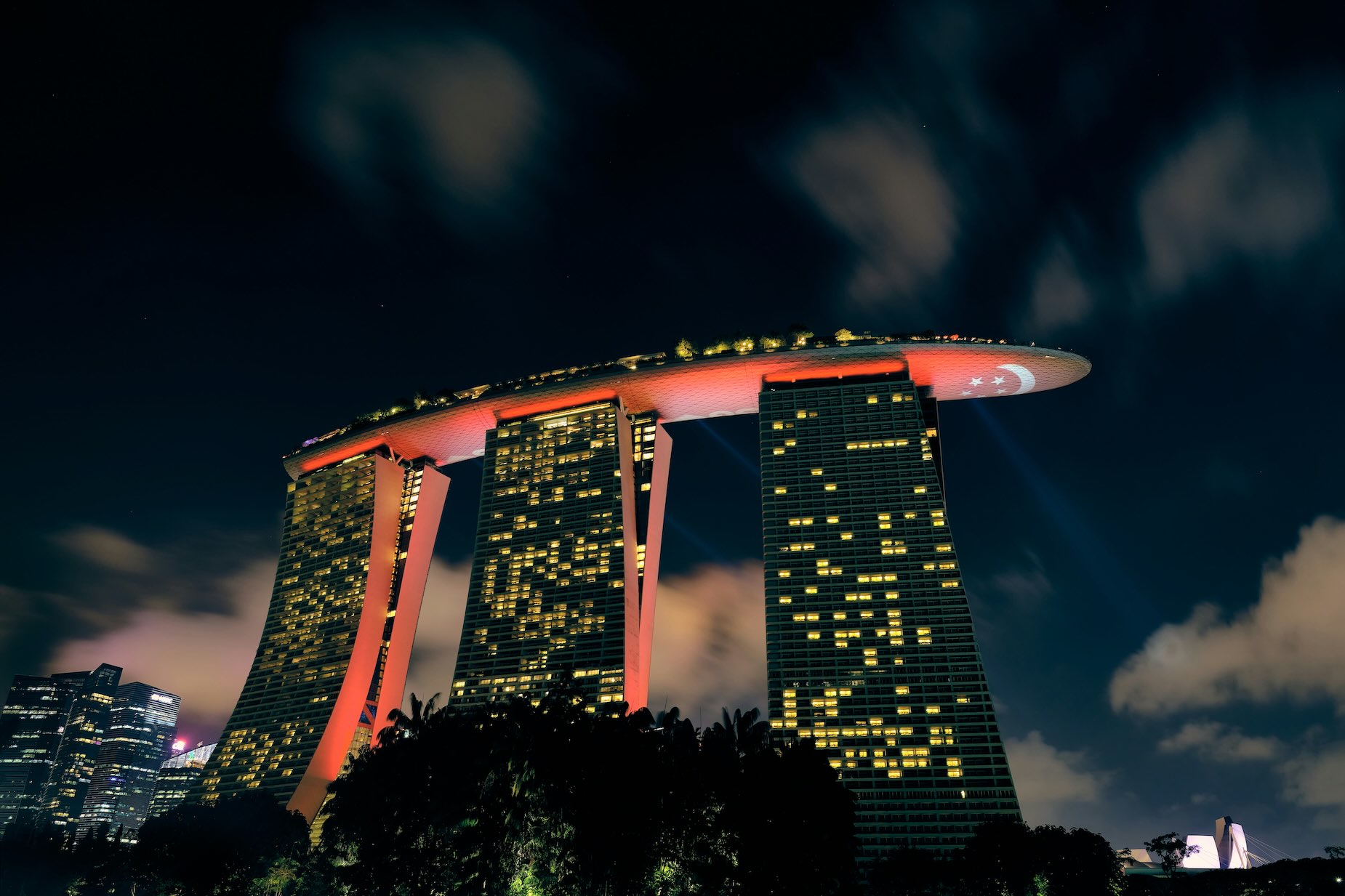 Marina Bay Sands Skygarden view evening