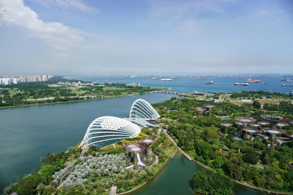 Singapore Garden Bay top view while traveling through Asia